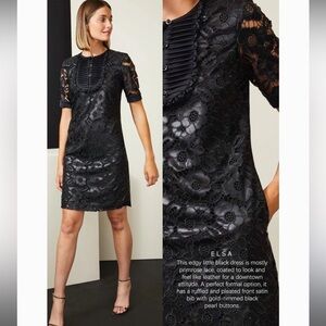 NWT Elsa Etcetera - Coated Lace Black Dress